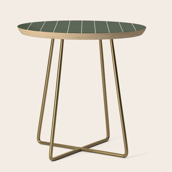 Small Grid Pattern - Deep Green Side Table Gallery Image 1