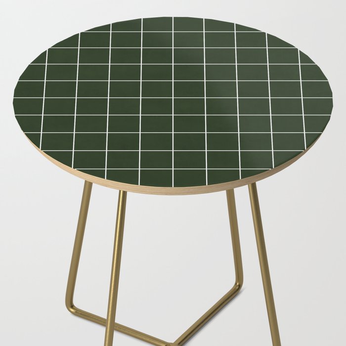 Small Grid Pattern - Deep Green Side Table Gallery Image 2
