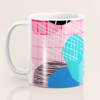 Hot Hand - memphis retro throwback neon grid pattern minimal modern pop art basketball sports Coffee Mug Gallery Image 3