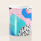 Hot Hand - memphis retro throwback neon grid pattern minimal modern pop art basketball sports Coffee Mug Gallery Image 4