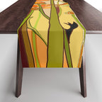 70s, Orange California poppies, mid century, 70s retro, flowers Table Runner Gallery Image 1