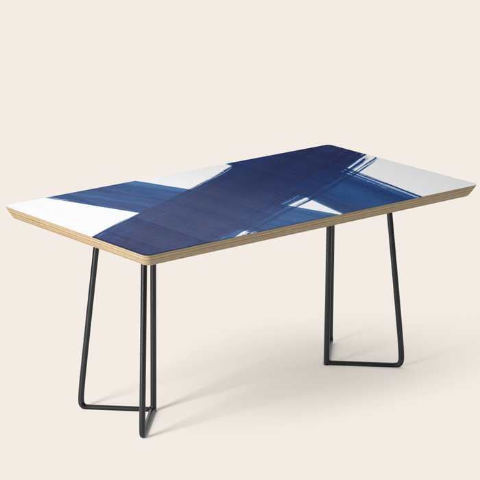 Indigo Abstract Brush Strokes | No. 4 Coffee Table Gallery Image 1