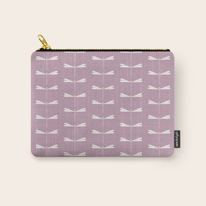 Dragonfly Minimalism XVI Lavender Purple Carry All Pouch Gallery Image 1