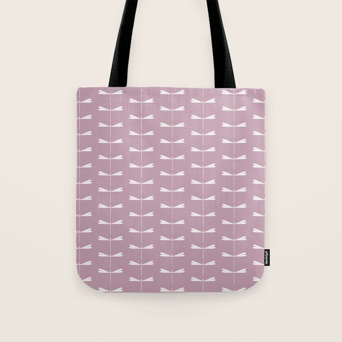 Dragonfly Minimalism XVI Lavender Purple Tote Bag Gallery Image 1
