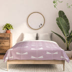Dragonfly Minimalism XVI Lavender Purple Comforter Gallery Image 3