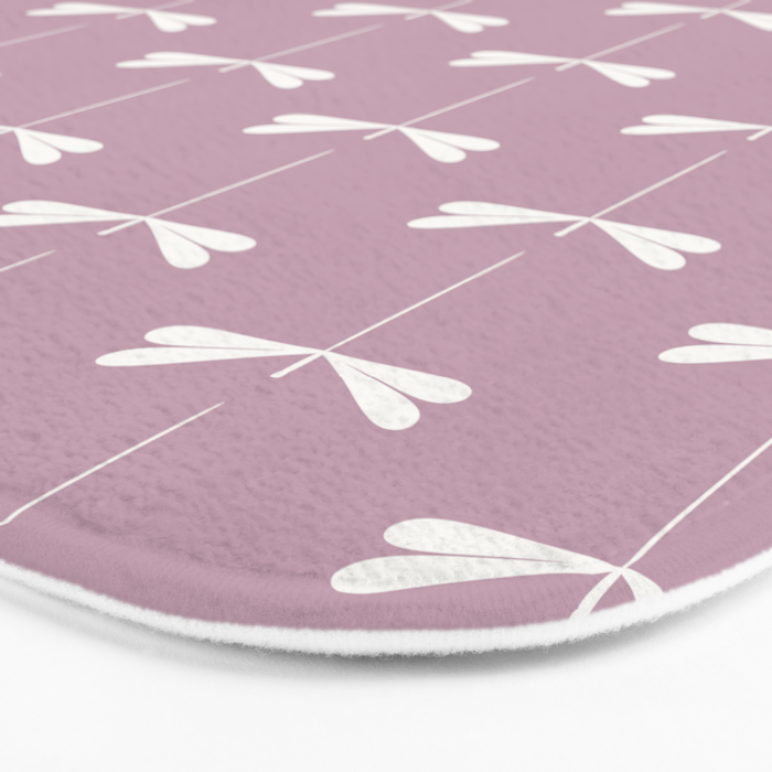 Dragonfly Minimalism XVI Lavender Purple Bath Mat Gallery Image 3