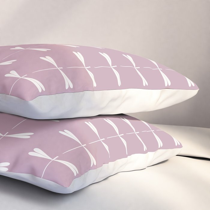 Dragonfly Minimalism XVI Lavender Purple Pillow Sham Gallery Image 3