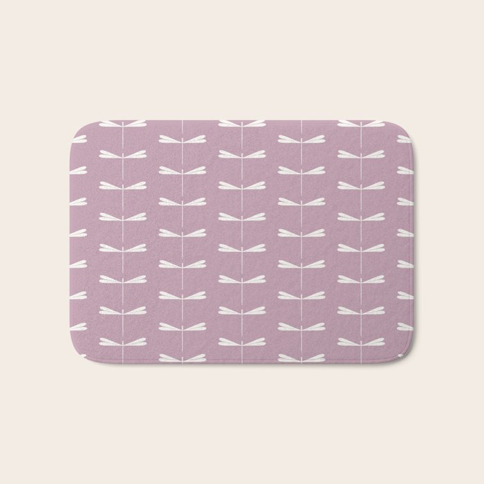 Dragonfly Minimalism XVI Lavender Purple Bath Mat Gallery Image 1