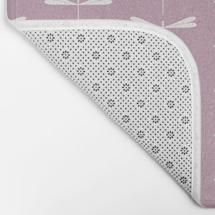 Dragonfly Minimalism XVI Lavender Purple Bath Mat Gallery Image 2