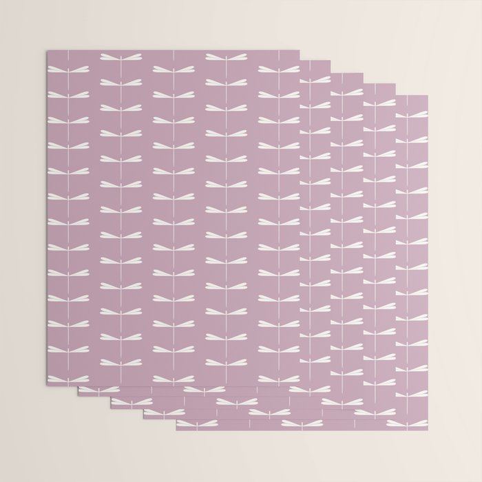 Dragonfly Minimalism XVI Lavender Purple Wrapping Paper Gallery Image 3