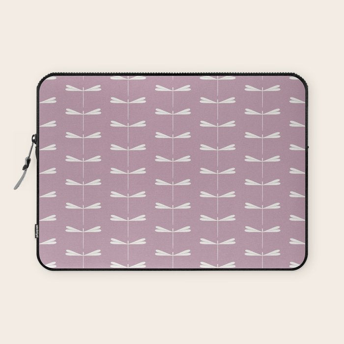 Dragonfly Minimalism XVI Lavender Purple Laptop Sleeve Gallery Image 1