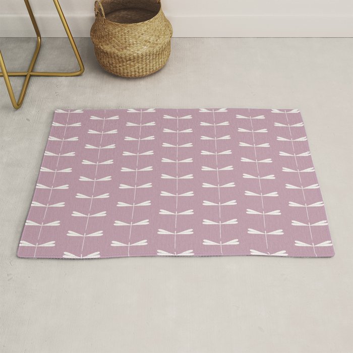 Dragonfly Minimalism XVI Lavender Purple Rug Gallery Image 1