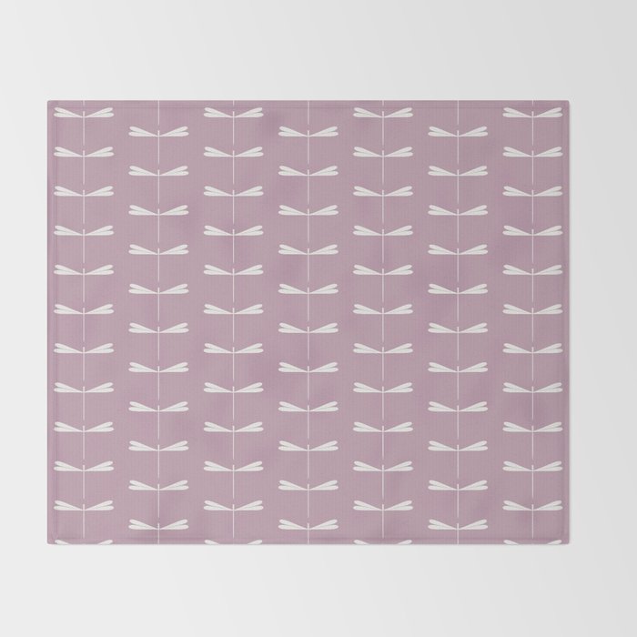 Dragonfly Minimalism XVI Lavender Purple Throw Blanket Gallery Image 2