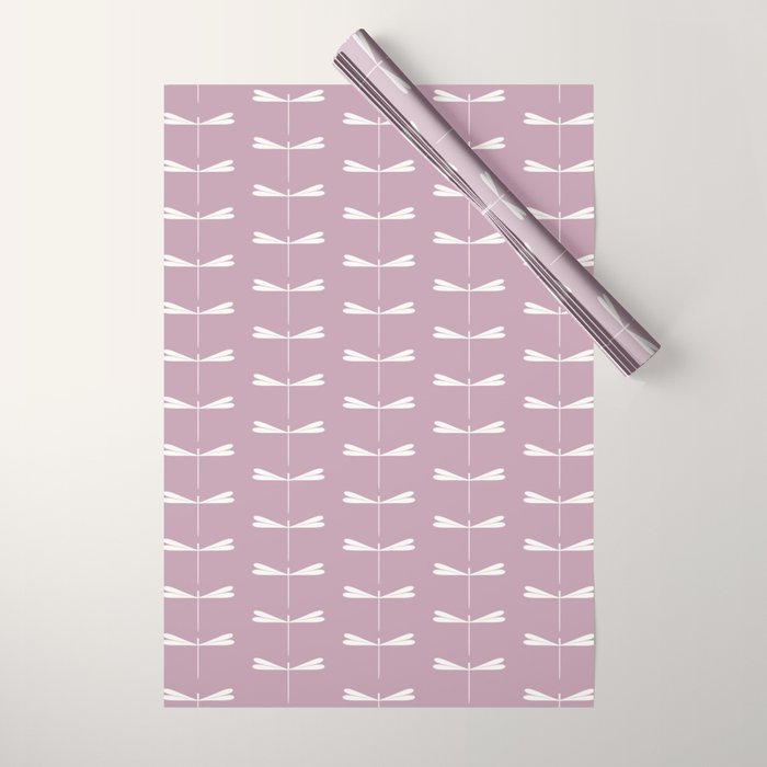 Dragonfly Minimalism XVI Lavender Purple Wrapping Paper Gallery Image 1