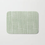 Rustic Abstract Stripes, Sage Green and White Bath Mat Gallery Image 1