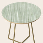 Rustic Abstract Stripes, Sage Green and White Side Table Gallery Image 2