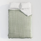 Rustic Abstract Stripes, Sage Green and White Duvet Cover Gallery Image 6