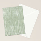 Rustic Abstract Stripes, Sage Green and White Stationery Card Gallery Image 2