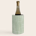 Rustic Abstract Stripes, Sage Green and White Wine Chiller Gallery Image 1