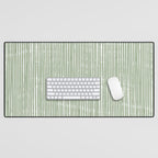 Rustic Abstract Stripes, Sage Green and White Desk Mat Gallery Image 1
