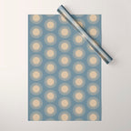 Boho Summer Sun Pattern XVII Blue and Beige Wrapping Paper Gallery Image 1