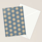Boho Summer Sun Pattern XVII Blue and Beige Stationery Card Gallery Image 2