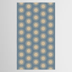 Boho Summer Sun Pattern XVII Blue and Beige Tablecloth Gallery Image 2