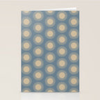 Boho Summer Sun Pattern XVII Blue and Beige Stationery Card Gallery Image 2