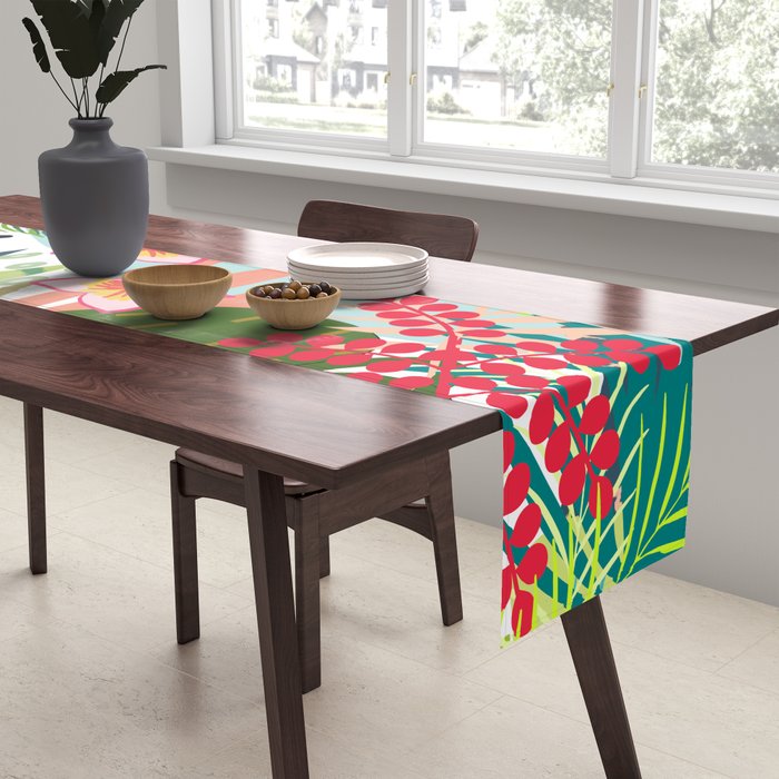 Tropical, Palms, Jungle Prints, Nature Art. Table Runner Gallery Image 2