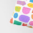 Fun retro sticker quote cartoon pattern Pillow Sham Gallery Image 4