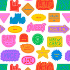 Fun retro sticker quote cartoon pattern Coffee Mug Gallery Image 2