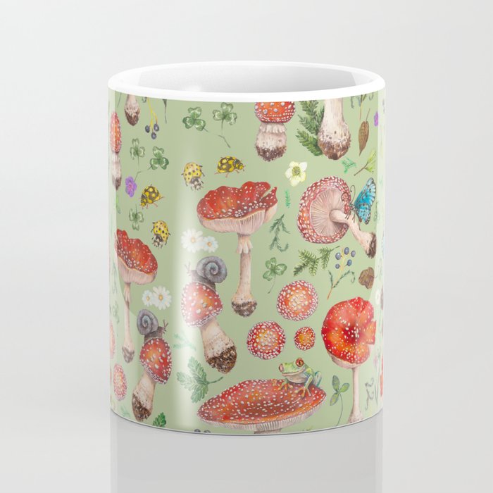 Lovely Red Mushrooms - GreenBG Coffee Mug Gallery Image 4