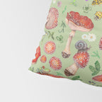 Lovely Red Mushrooms - GreenBG Pillow Sham Gallery Image 4