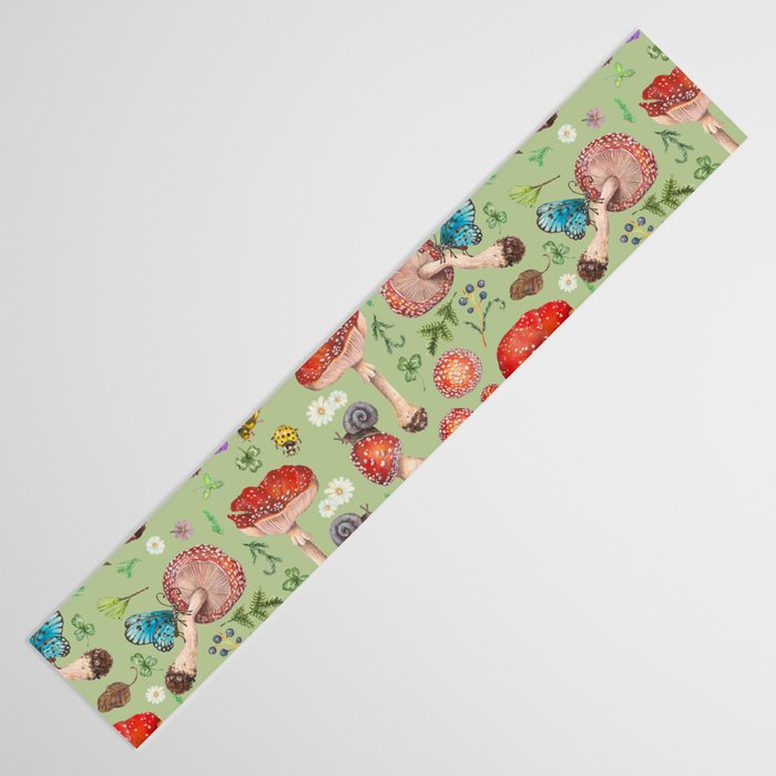Lovely Red Mushrooms - GreenBG Table Runner Gallery Image 3