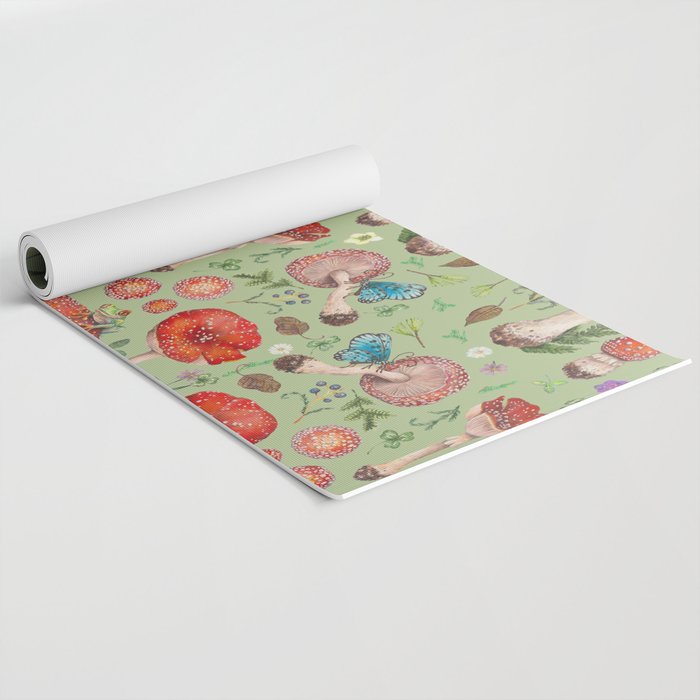 Lovely Red Mushrooms - GreenBG Yoga Mat Gallery Image 2