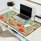 Lovely Red Mushrooms - GreenBG Desk Mat Gallery Image 2
