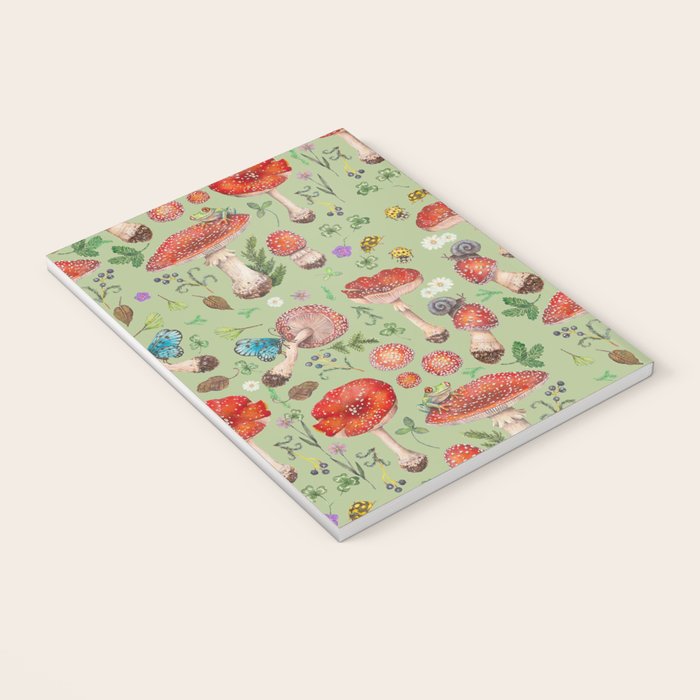 Lovely Red Mushrooms - GreenBG Notebook Gallery Image 3