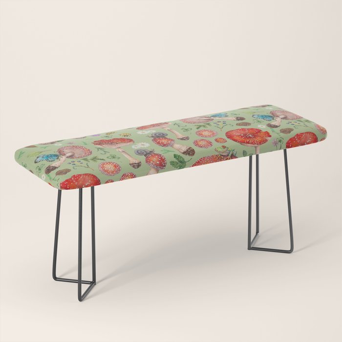 Lovely Red Mushrooms - GreenBG Bench Gallery Image 1