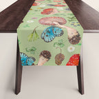 Lovely Red Mushrooms - GreenBG Table Runner Gallery Image 1