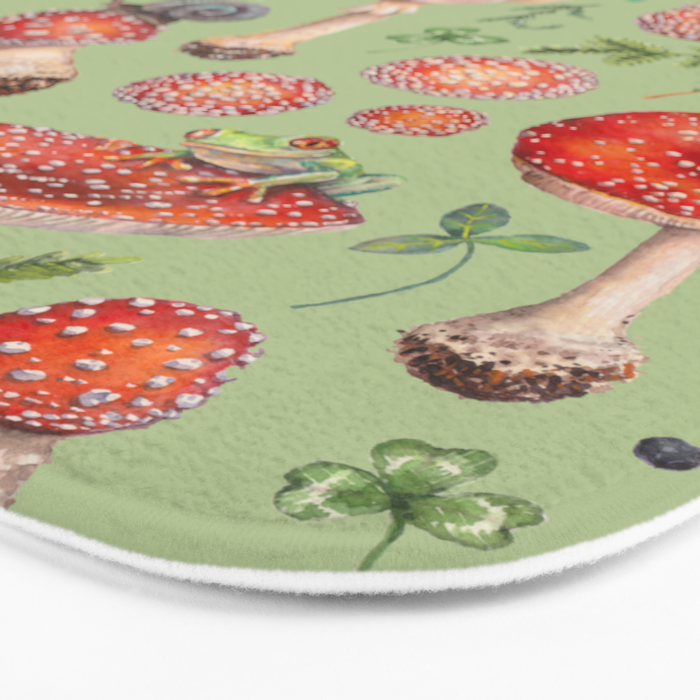 Lovely Red Mushrooms - GreenBG Bath Mat Gallery Image 3