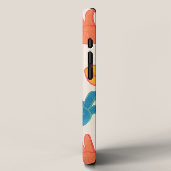 Peace And Victory Hand Sign In Rainbow Colours Pattern iPhone Case Gallery Image 2