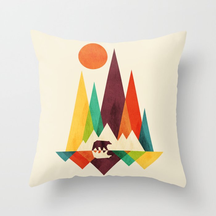 Bear In Whimsical Wild Throw Pillow Gallery Image 6
