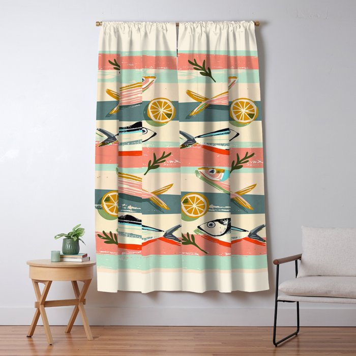 Sardines on Stripes Window Curtain Gallery Image 5