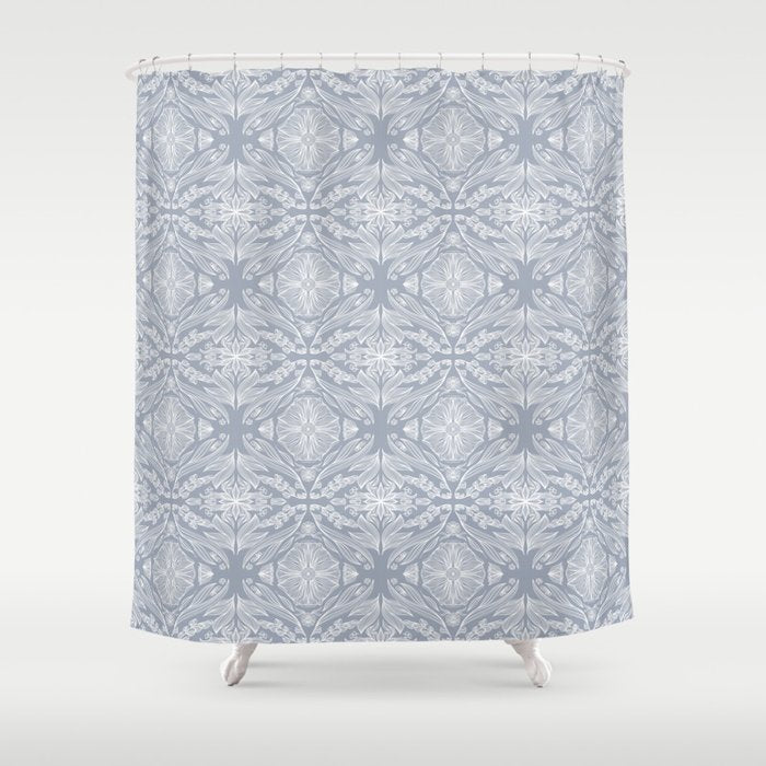 Pattern 9 Blue Grey Shower Curtain Gallery Image 1