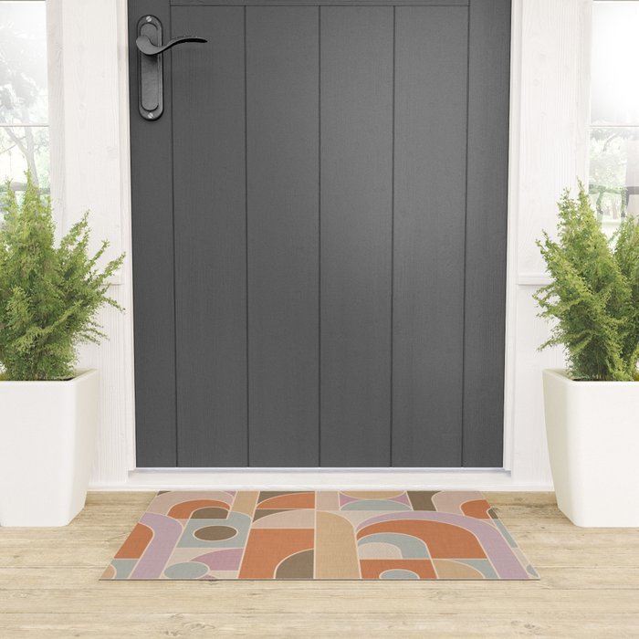 Abstract bauhaus Shapes Welcome Mat Gallery Image 3