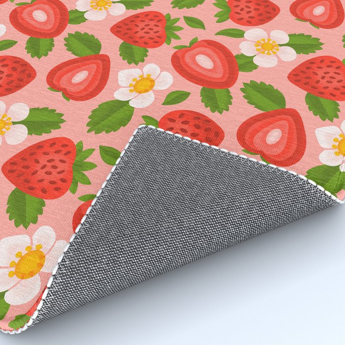 Strawberry Pattern on Pink Rug Gallery Image 4