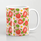 Strawberry Pattern on Pink Coffee Mug Gallery Image 1