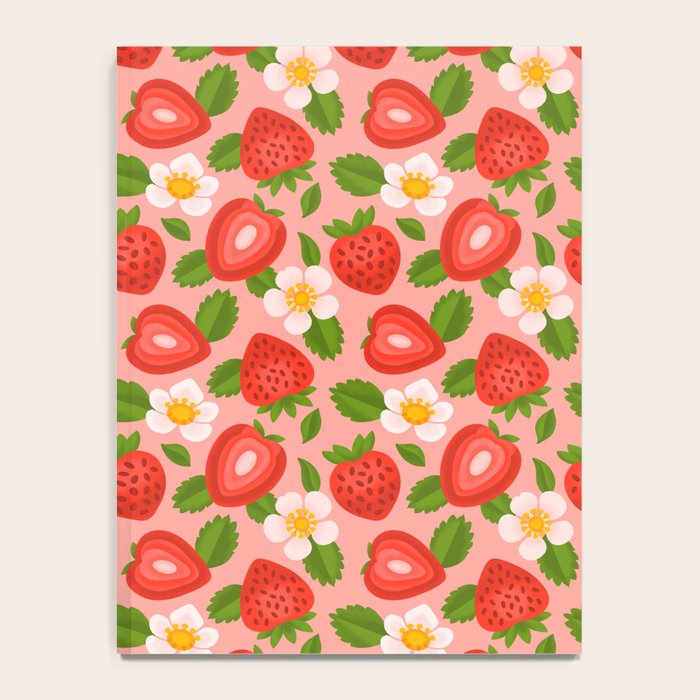 Strawberry Pattern on Pink Notebook Gallery Image 4