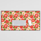 Strawberry Pattern on Pink Desk Mat Gallery Image 1