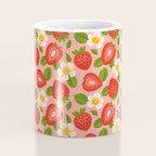 Strawberry Pattern on Pink Coffee Mug Gallery Image 4